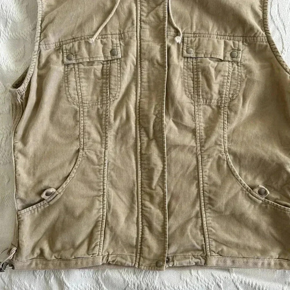 Vtg 90s Hoodie VEST Corduroy Y2K Skater GorpCore Sz S Sleeveless Zip Up UNIONBAY - Picture 14 of 15